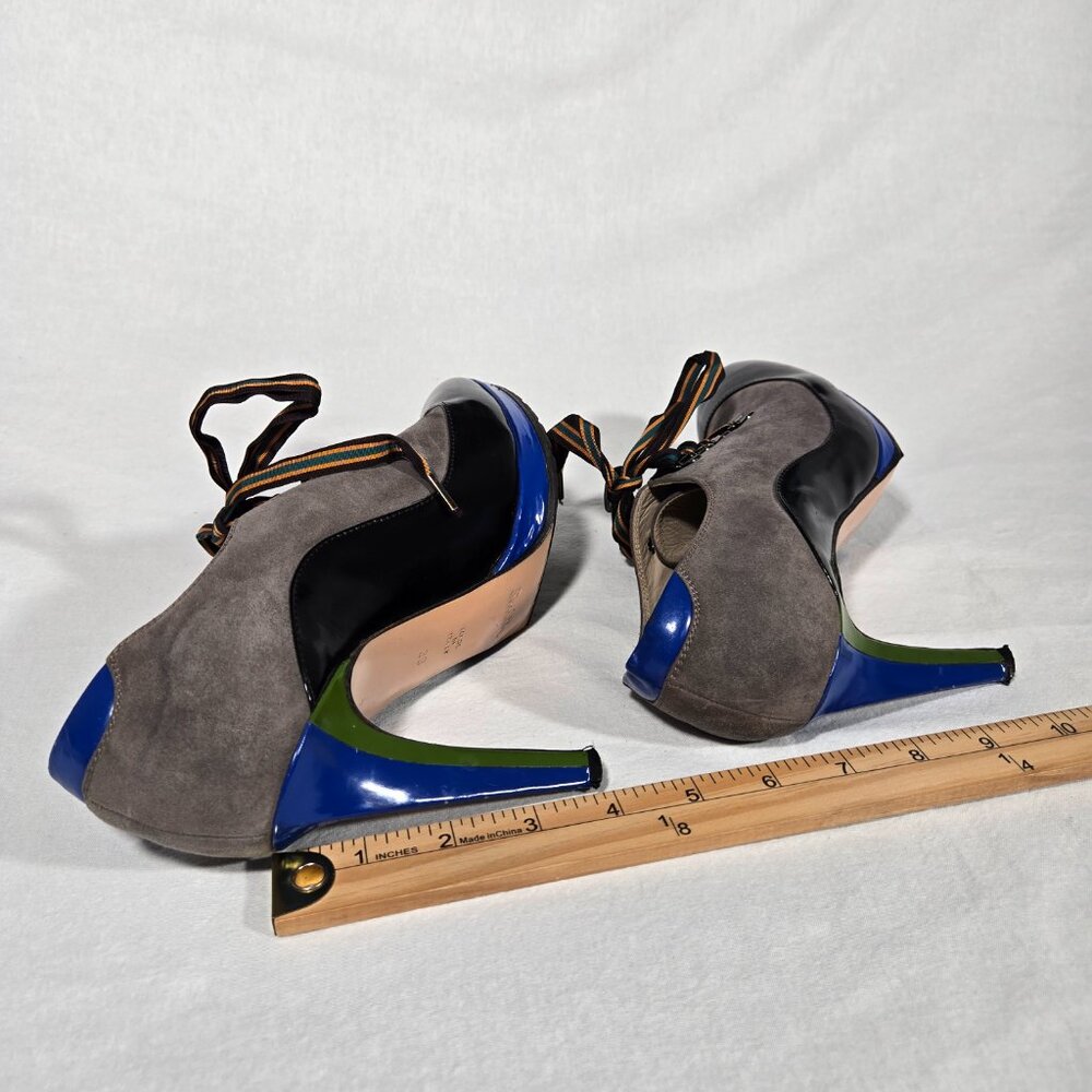 Rare ITALY Vintage PAUL SMITH Old Stock Lace Up Platform Heels Oxfords Size 8.5. - Picture 17 of 17